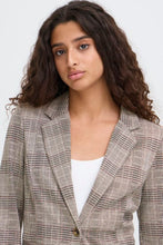 Charger l'image dans la galerie, VESTON CARREAUX KNIT MANCHE LONGUE ICHI IHMANSE CHECK BL 20124657