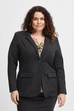 Charger l'image dans la galerie, VESTON KNIT TAILLE PLUS MANCHE LONGUE FRANSA PLUS FPSTRETCH JA2 NOIR