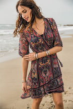 Charger l'image dans la galerie, ROBE PORTEFEUILLE IMPRIMÉ PAISLEY ELORA 19 SALSA