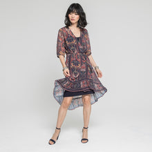 Charger l'image dans la galerie, ROBE PORTEFEUILLE IMPRIMÉ PAISLEY ELORA 19 SALSA