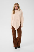 Charger l&#39;image dans la galerie, PONCHO TRICOT POINTELLE COL ROULÉ AVEC MANCHES CREAM CRHOLIDAY 10612387 100233
