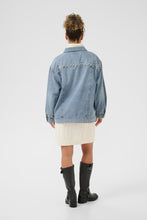 Charger l&#39;image dans la galerie, VESTE EN JEAN LONGUE COUPE AMPLE PERLES CREAM CRVIV DECO JACKET 10614378
