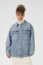 Charger l&#39;image dans la galerie, VESTE EN JEAN LONGUE COUPE AMPLE PERLES CREAM CRVIV DECO JACKET 10614378
