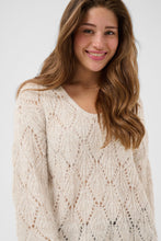 Charger l'image dans la galerie, TRICOT COL V MANCHE LONGUE CROCHET POINTELLE CREAM CRNISO PULLOVER 10615324 1304011
