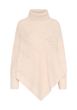 Charger l&#39;image dans la galerie, PONCHO TRICOT POINTELLE COL ROULÉ AVEC MANCHES CREAM CRHOLIDAY 10612387 100233
