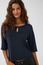 Charger l'image dans la galerie, HAUT TRICOT LUREXMANCHES 3/4 COL ROND AVEC TROU CREAM CRZARIA KNIT TOP 10615549
