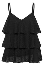 Charger l'image dans la galerie, HAUT CAMISOLE COL V BRETELLE SPAGHETTI AJUSTABLE VOLANT KAFFE KAREEMA BL 10512409
