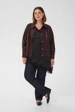 Charger l'image dans la galerie, VESTE JACKET SIMILI-CUIR MANCHE CROP TAILLE PLUS KAFFE CURVE KCARENSA JACKET 10584393
