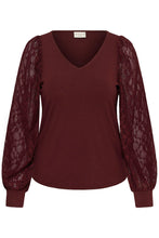 Charger l'image dans la galerie, HAUT COL V MANCHE DENTELLE TAILLE PLUS KAFFE CURVE KCLEONA LACE 10584591 191525

