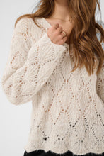 Charger l'image dans la galerie, TRICOT COL V MANCHE LONGUE CROCHET POINTELLE CREAM CRNISO PULLOVER 10615324 1304011
