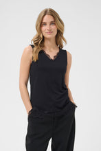 Charger l'image dans la galerie, HAUT CAMISOLE COL V BRETELLE LARGE CREAM CRALVAIA JERSEY LACE TOP 10615546 100120
