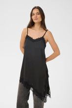 Charger l'image dans la galerie, HAUT CAMISOLE LONGUE COL V DENTELLE BRETELLE SPAGHETTI AJUSTABLE KAFFE KAMIALA STRAP TOP 10512587
