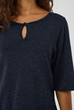 Charger l'image dans la galerie, HAUT TRICOT LUREXMANCHES 3/4 COL ROND AVEC TROU CREAM CRZARIA KNIT TOP 10615549
