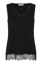 Charger l'image dans la galerie, HAUT CAMISOLE COL V BRETELLE LARGE CREAM CRALVAIA JERSEY LACE TOP 10615546 100120
