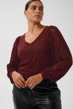Charger l'image dans la galerie, HAUT COL V MANCHE DENTELLE TAILLE PLUS KAFFE CURVE KCLEONA LACE 10584591 191525
