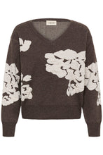 Charger l'image dans la galerie, TRICOT COL V MANCHE LONGUE MOTIF JACQUARD CREAM CRALLEY KNIT PULLOVER 10615672 101156
