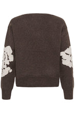 Charger l'image dans la galerie, TRICOT COL V MANCHE LONGUE MOTIF JACQUARD CREAM CRALLEY KNIT PULLOVER 10615672 101156
