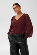 Charger l'image dans la galerie, HAUT COL V MANCHE DENTELLE TAILLE PLUS KAFFE CURVE KCLEONA LACE 10584591 191525
