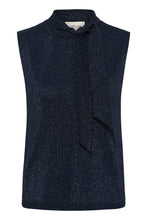 Charger l'image dans la galerie, HAUT TRICOT LUREX S/M COL MONTANT AVEC CRAVATE CREAM CRZARIA KNIT SS PULLOVER 10615521
