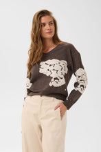 Charger l'image dans la galerie, TRICOT COL V MANCHE LONGUE MOTIF JACQUARD CREAM CRALLEY KNIT PULLOVER 10615672 101156
