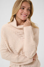 Charger l&#39;image dans la galerie, PONCHO TRICOT POINTELLE COL ROULÉ AVEC MANCHES CREAM CRHOLIDAY 10612387 100233

