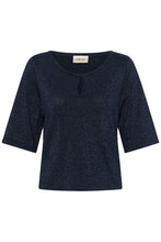 Charger l'image dans la galerie, HAUT TRICOT LUREXMANCHES 3/4 COL ROND AVEC TROU CREAM CRZARIA KNIT TOP 10615549
