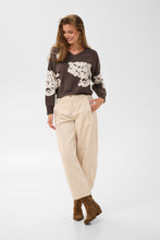 Charger l'image dans la galerie, TRICOT COL V MANCHE LONGUE MOTIF JACQUARD CREAM CRALLEY KNIT PULLOVER 10615672 101156
