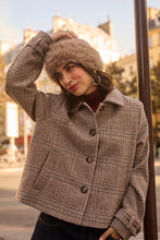 Charger l'image dans la galerie, VESTE MANTEAU MOTIF CARREAUX CREAM CRGEORG SHORT COAT 10615101
