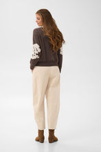 Charger l'image dans la galerie, TRICOT COL V MANCHE LONGUE MOTIF JACQUARD CREAM CRALLEY KNIT PULLOVER 10615672 101156
