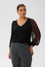 Charger l'image dans la galerie, HAUT COL V MANCHE DENTELLE TAILLE PLUS KAFFE CURVE KCLEONA LACE 10584591 100121

