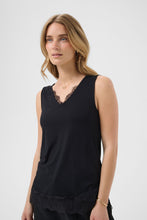 Charger l'image dans la galerie, HAUT CAMISOLE COL V BRETELLE LARGE CREAM CRALVAIA JERSEY LACE TOP 10615546 100120
