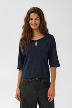 Charger l'image dans la galerie, HAUT TRICOT LUREXMANCHES 3/4 COL ROND AVEC TROU CREAM CRZARIA KNIT TOP 10615549
