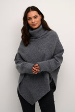 Charger l&#39;image dans la galerie, PONCHO TRICOT POINTELLE COL ROULÉ AVEC MANCHES CREAM CRHOLIDAY 10612387 1902011
