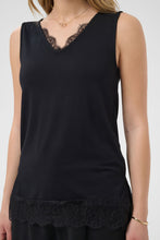 Charger l'image dans la galerie, HAUT CAMISOLE COL V BRETELLE LARGE CREAM CRALVAIA JERSEY LACE TOP 10615546 100120
