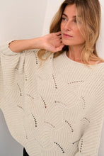 Charger l'image dans la galerie, PONCHO TRICOT POINTELLE COL BATEAU AVEC MANCHES CREAM CRMISTLETOE 10613064
