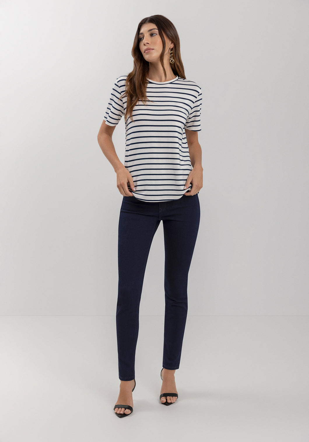 CHANDAIL HAUT T-SHIRT RAYURES LEZ A LEZ 7153E