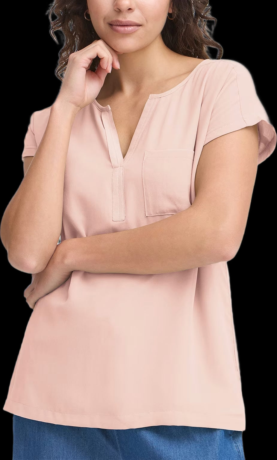 HAUT BLOUSE DEVANT POLYESTER CHIFFON DOS JERSEY FRANSA ZAWOV2 20603737 141506