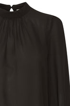 Charger l&#39;image dans la galerie, BLOUSE COL MONTANT M/L ICHI IHCELLANI LS BLACK
