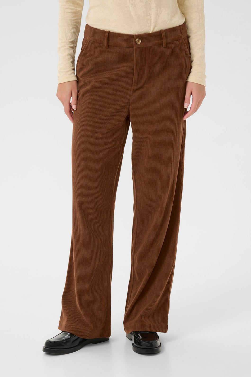 PANTALON VELOURS CORDÉE JAMBE LARGE CREAM CRKANNA CORDUROY 10614146 191227