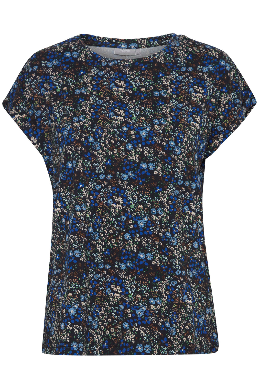 HAUT T-SHIRT PRINT FLEURS FRANSA FRSEEN TEE1 BELLWELTH BLUE
