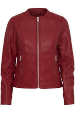 Charger l&#39;image dans la galerie, VESTE SIMILI-CUIR B.YOUNG BYACOM JACKET POMEGRANATE
