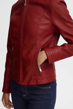 Charger l&#39;image dans la galerie, VESTE SIMILI-CUIR B.YOUNG BYACOM JACKET POMEGRANATE
