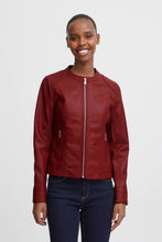 Charger l&#39;image dans la galerie, VESTE SIMILI-CUIR B.YOUNG BYACOM JACKET POMEGRANATE
