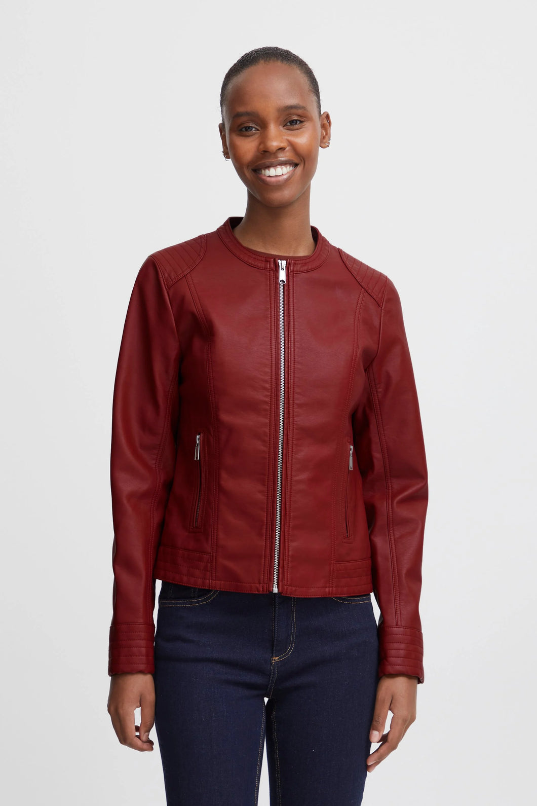 VESTE SIMILI-CUIR B.YOUNG BYACOM JACKET POMEGRANATE