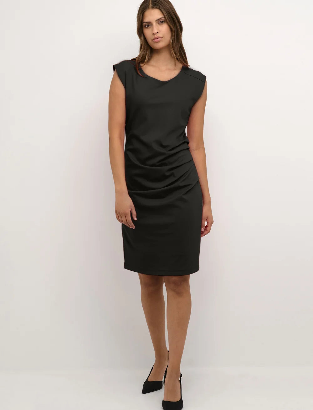 ROBE COCKTAIL COL ROND KAFFE KAINDIA ROUND NECK DRESS 10508422-100121