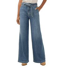 Charger l&#39;image dans la galerie, HIGHLY DESIRABLE BELTED ULTRA WIDE LEG SILVER JEAN L28970ADM314
