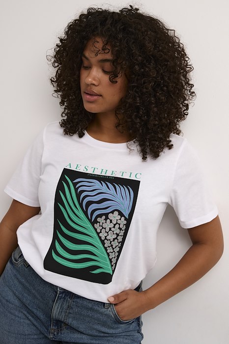 HAUT T-SHIRT IMPRIMÉ AU DEVANT KAFFE CURVE KCAMINA GREEN