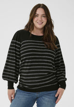 Charger l'image dans la galerie, TRICOT RAYURES COL ROND MANCHE BOUFFANTE TAILLE PLUS KAFFE CURVE KCLINIA 10583860
