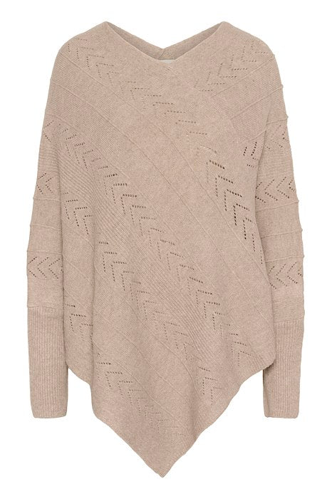 PONCHO TRICOT POINTELLE COL V AVEC MANCHES CREAM CRHOLIDAY 10610828