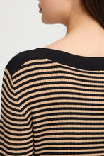 Charger l&#39;image dans la galerie, HAUT TRICOT RAYURES COL BATEAU M/L ICHI IHMAFA LS20 20124237

